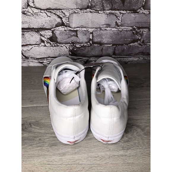 Vans 507452 White Canvas Rainbow Embroidered Lace Sneaker Shoes Men Sz 13M US/47 - Picture 13 of 16
